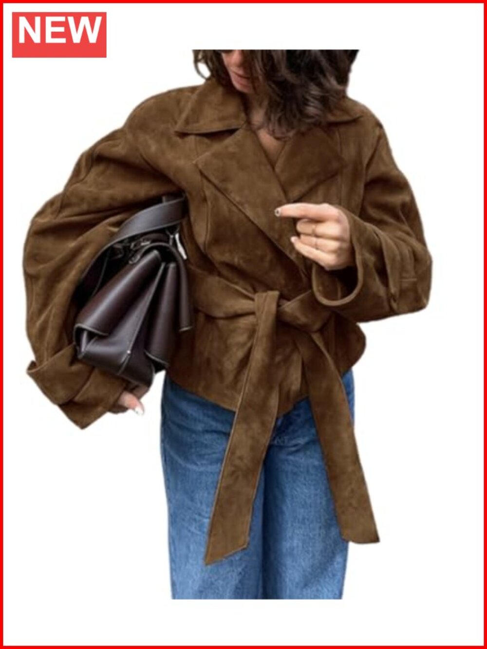 Faux Suede Moto Jacket Long Sleeve Collar Y2k Coats